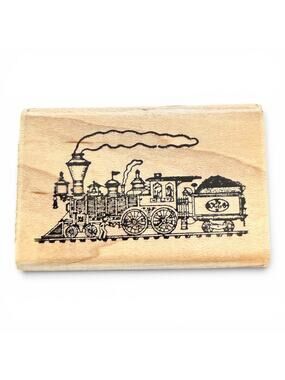 AMCAL Train Locomotive With Steam EUC Rubber Stamp